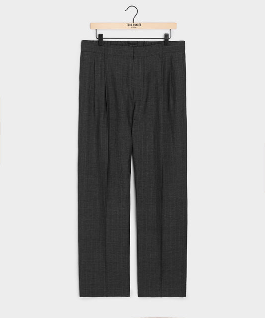 Italian Linen-Wool Officer Trouser - Charcoal