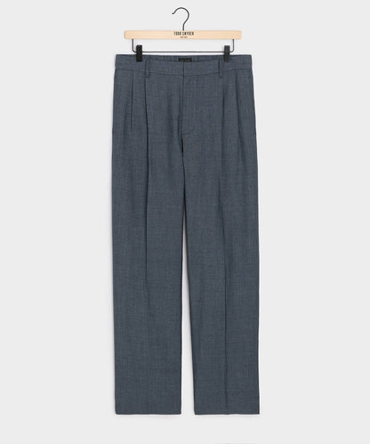 Italian Linen-Wool Officer Trouser - Light Blue