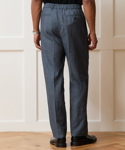 Italian Linen-Wool Officer Trouser - Light Blue