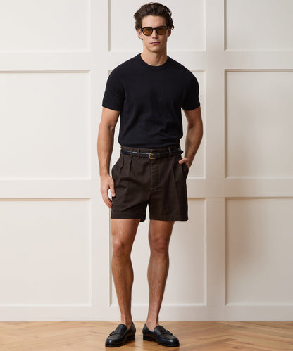 5" Cotton Officer Short - Dark Brown
