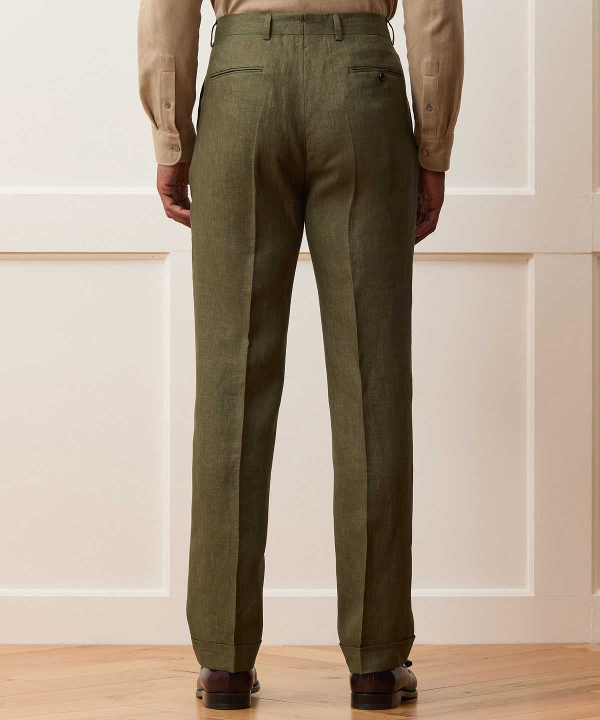 Italian Linen Madison Trouser - Olive
