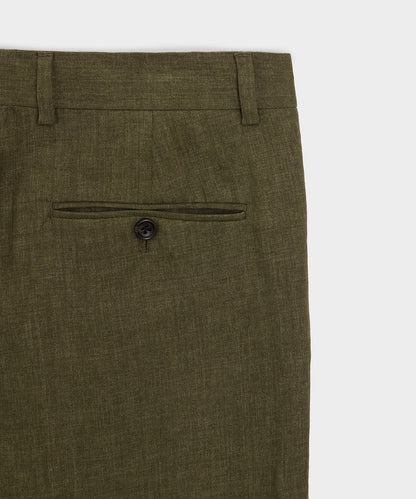 Italian Linen Madison Trouser - Olive