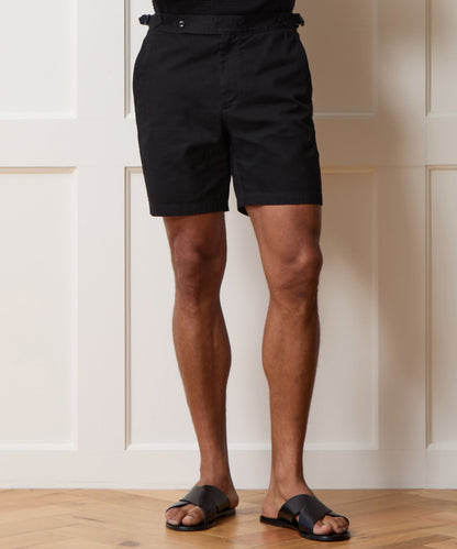 7" Cotton Side Tab Short - Black