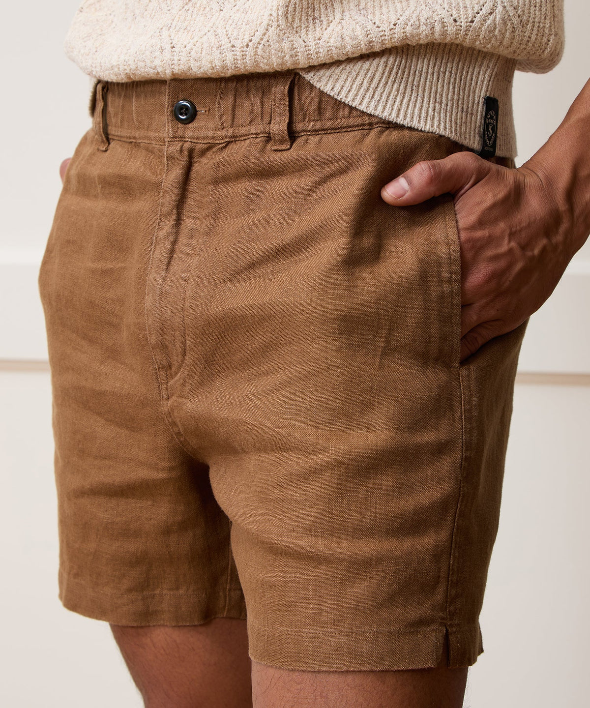 5" Linen Beachcomber Short - Clay