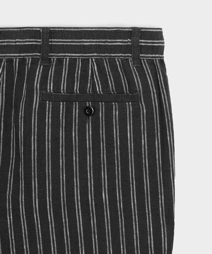 5" Linen Beachcomber Short - Black