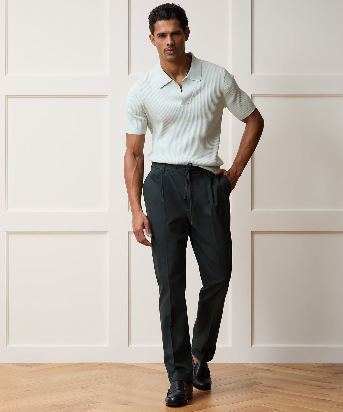 Italian Cotton Modern Chino - Deep Sea