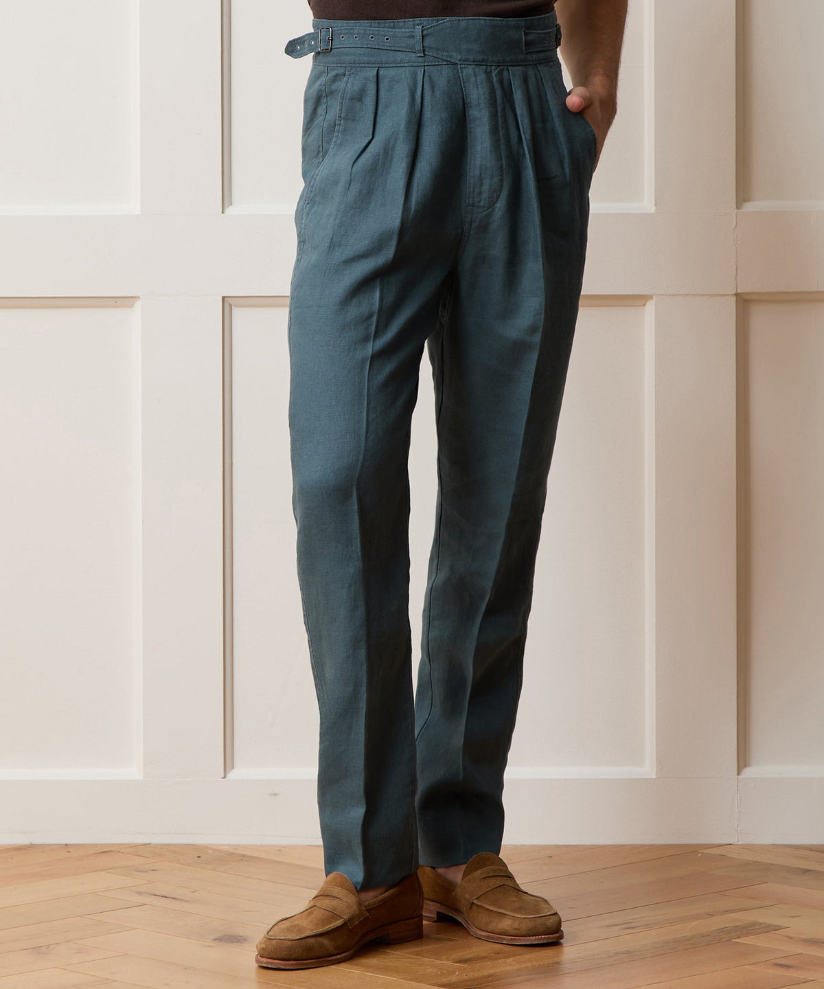 Linen Gurkha Trouser - Teal
