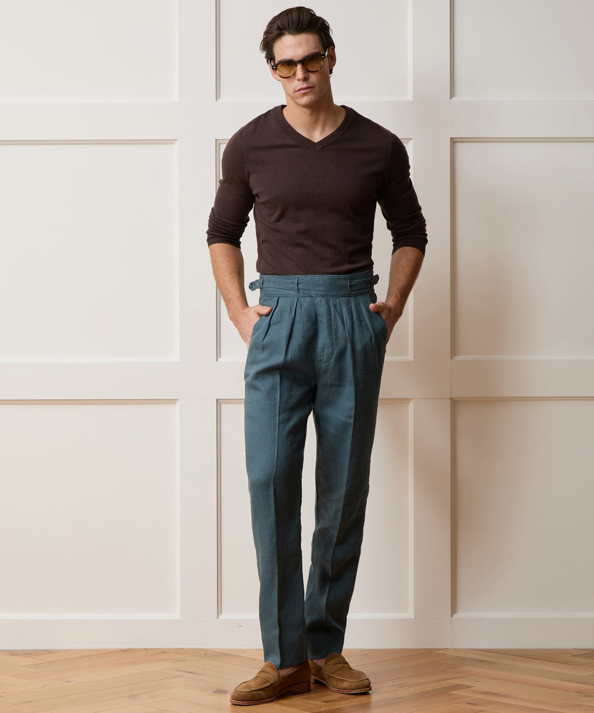 Linen Gurkha Trouser - Teal