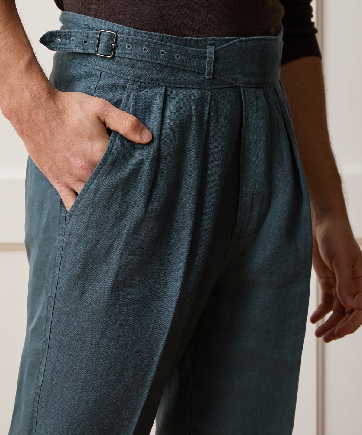 Linen Gurkha Trouser - Teal