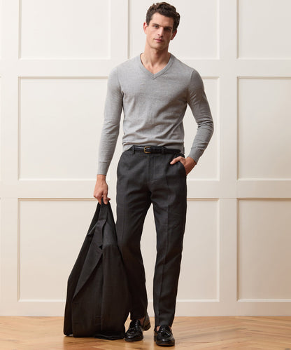 Italian Cotton-Linen Sutton Trouser - Charcoal