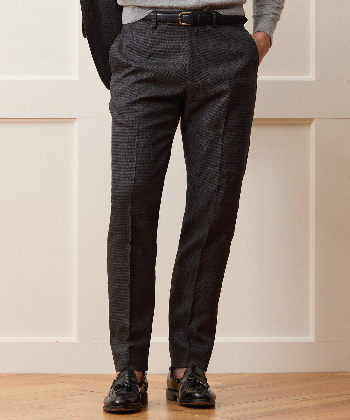 Italian Cotton-Linen Sutton Trouser - Charcoal
