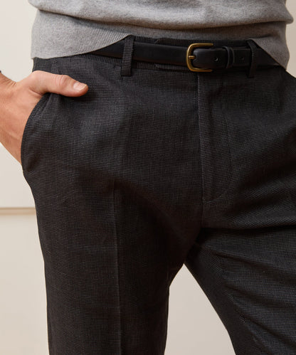 Italian Cotton-Linen Sutton Trouser - Charcoal