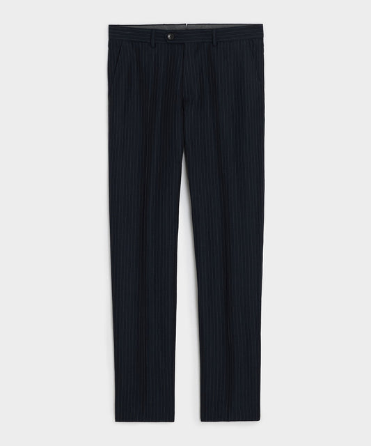Italian Cotton-Linen Pinstripe Sutton Trouser - Navy