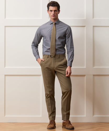 Italian Seersucker Sutton Trouser - Tan