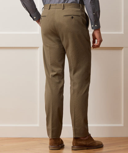 Italian Seersucker Sutton Trouser - Tan