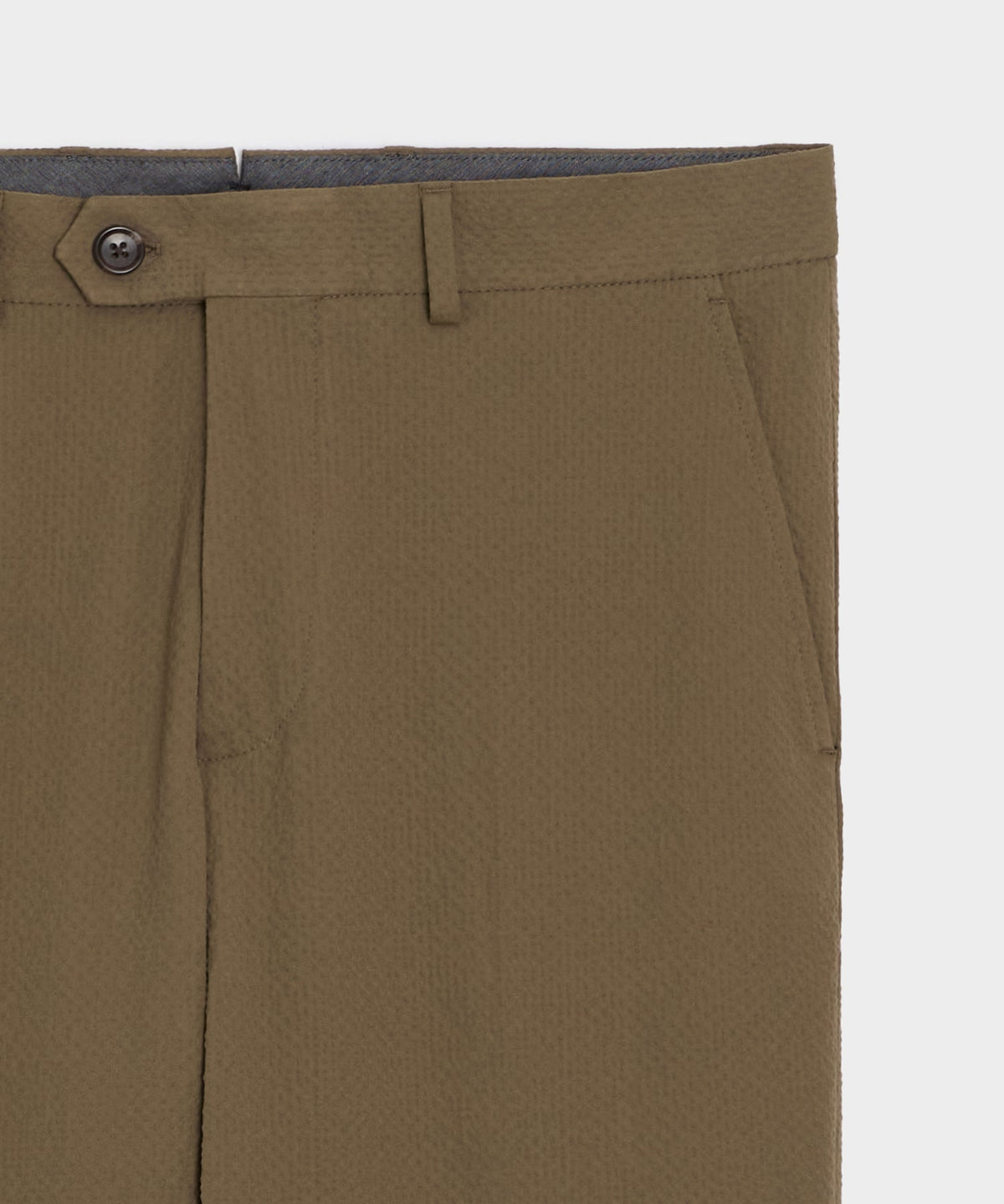 Italian Seersucker Sutton Trouser - Tan