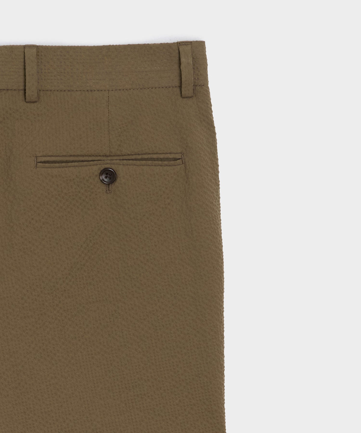 Italian Seersucker Sutton Trouser - Tan