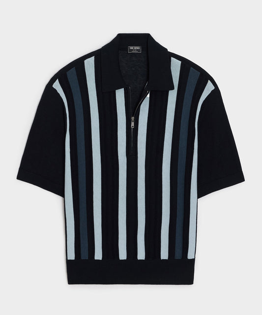 Stratford Quarter-Zip Sweater Polo - Navy