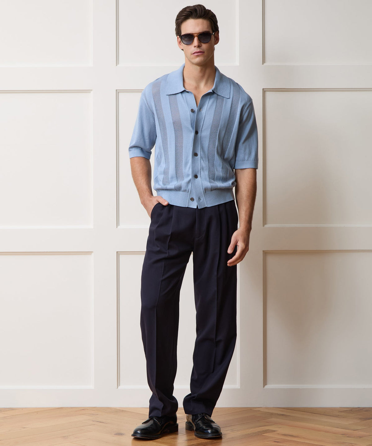 Miles Sweater Polo - Steel Blue