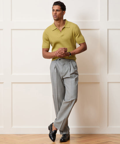Cotton-Cashmere Sweater Polo - Green Leaf
