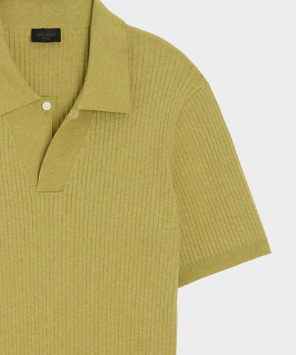 Cotton-Cashmere Sweater Polo - Green Leaf