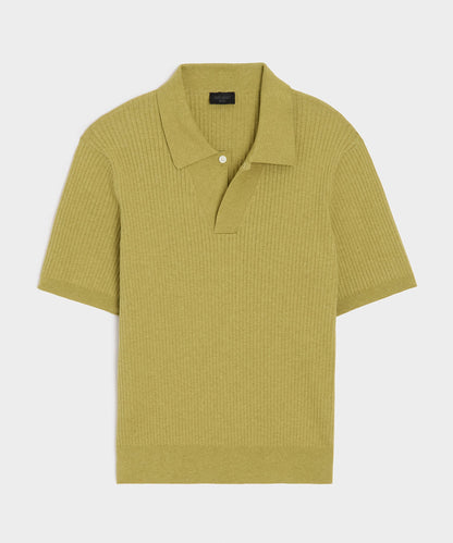 Cotton-Cashmere Sweater Polo - Green Leaf