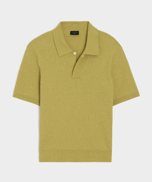 Cotton-Cashmere Sweater Polo - Green Leaf