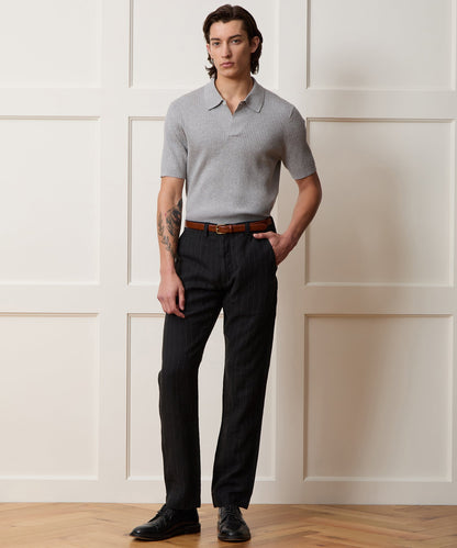 Cotton-Cashmere Sweater Polo - Heather Grey