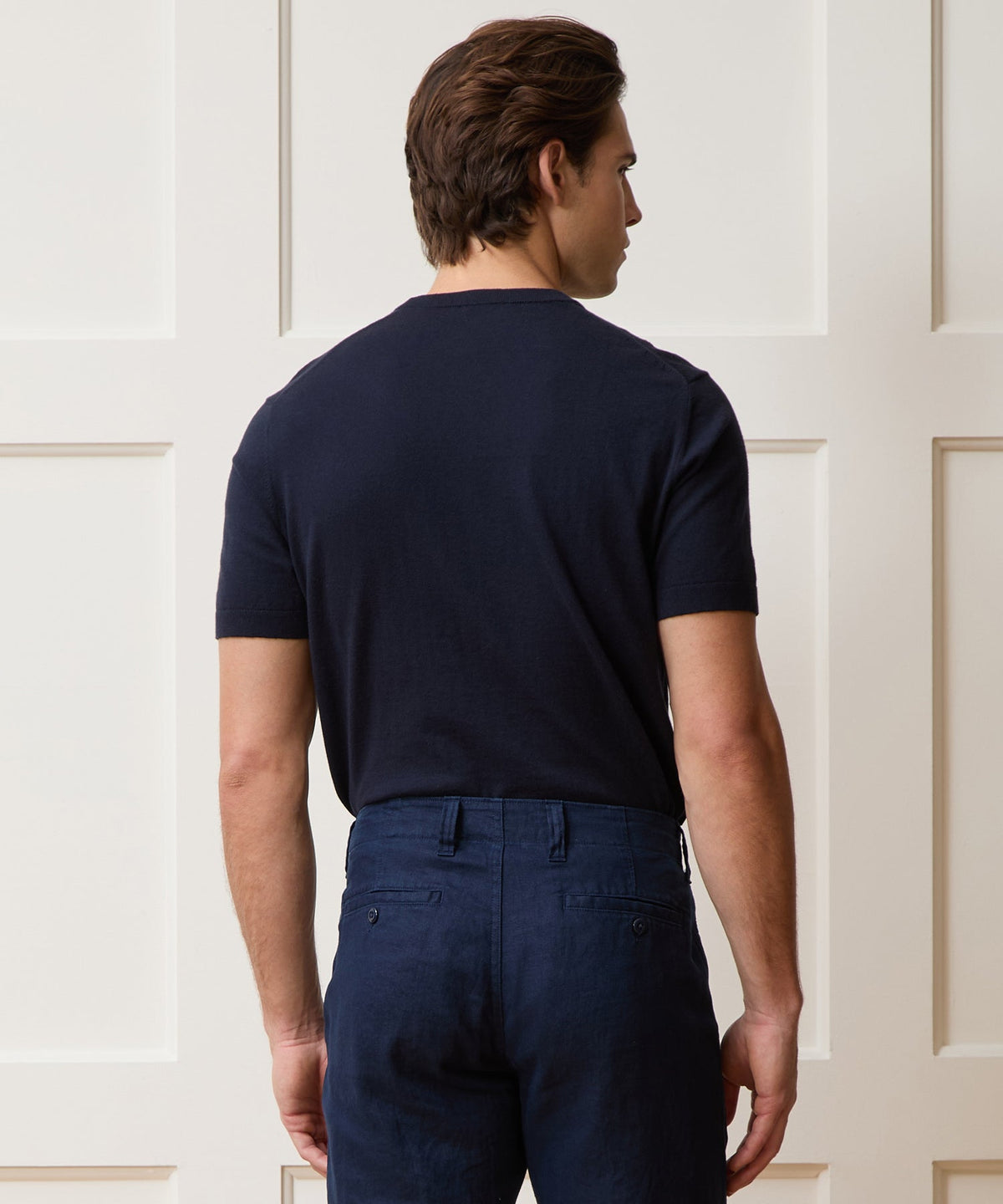Cotton-Cashmere Sweater Tee - Navy