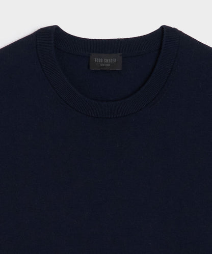 Cotton-Cashmere Sweater Tee - Navy