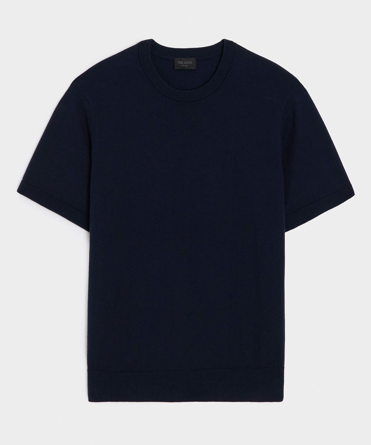 Cotton-Cashmere Sweater Tee - Navy