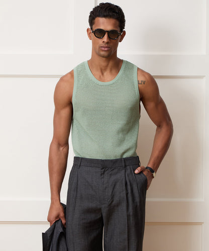 Luxe Mesh Tank - Faded Jade