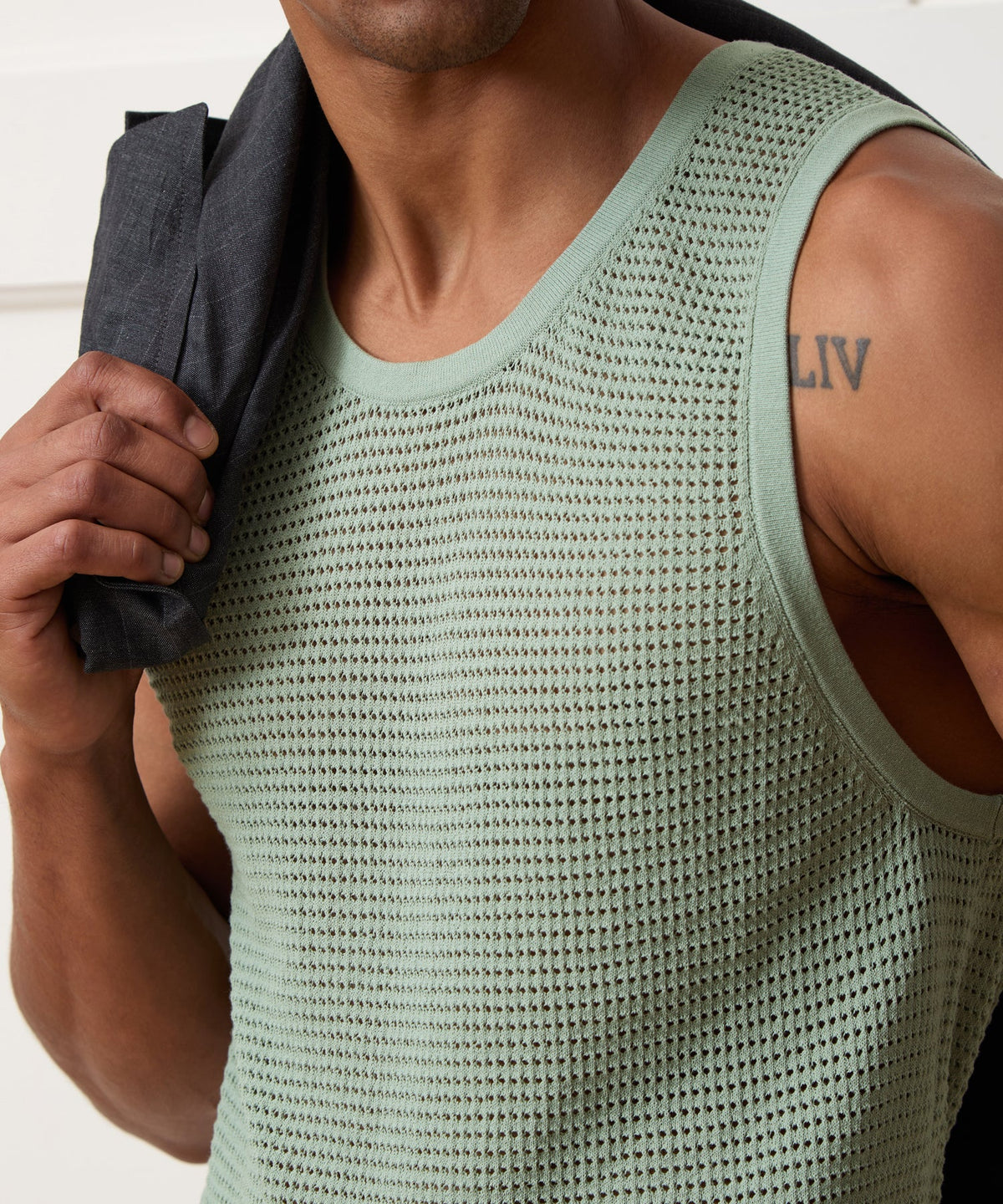 Luxe Mesh Tank - Faded Jade