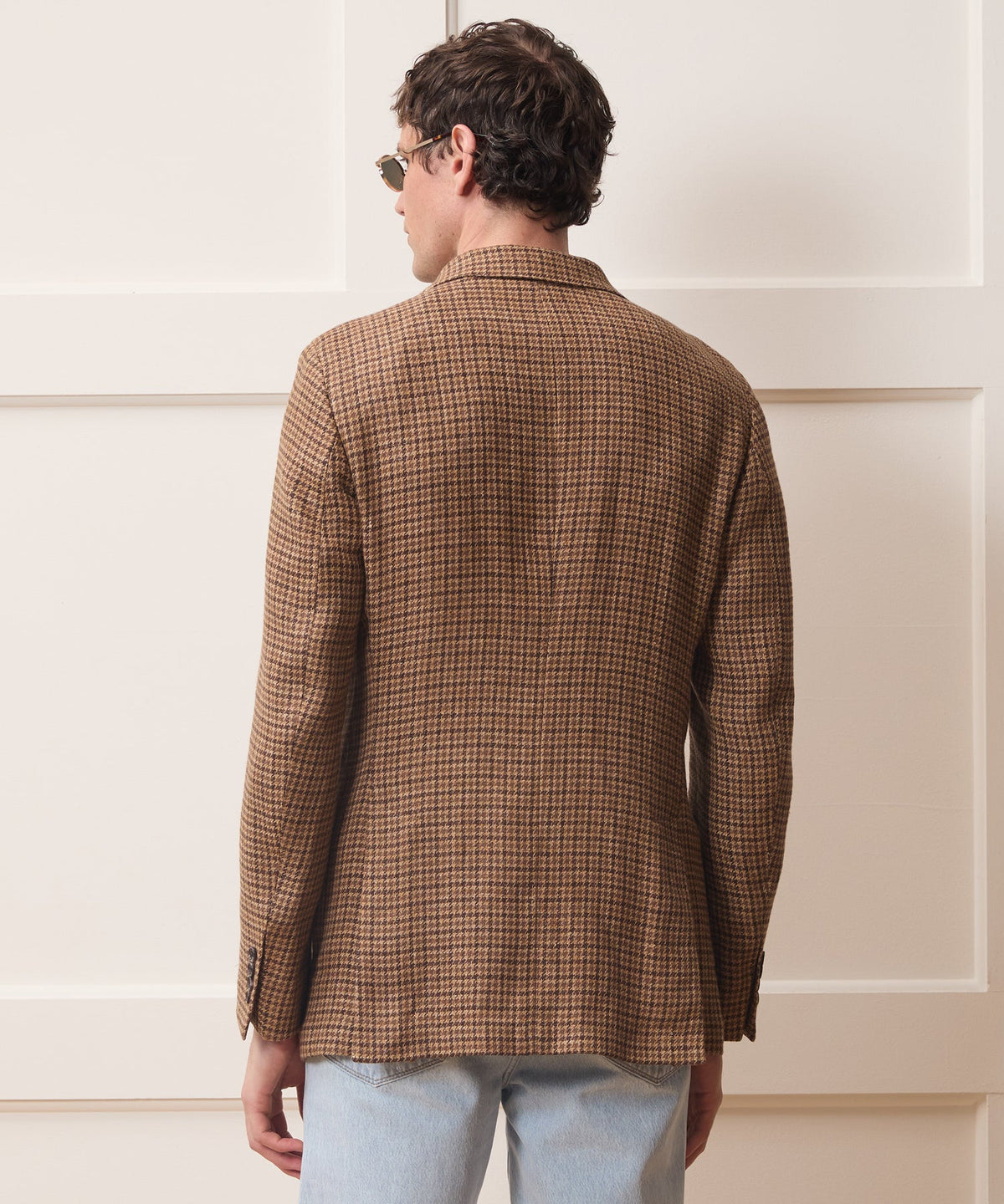 Italian Linen Houndstooth Sport Coat - Brown
