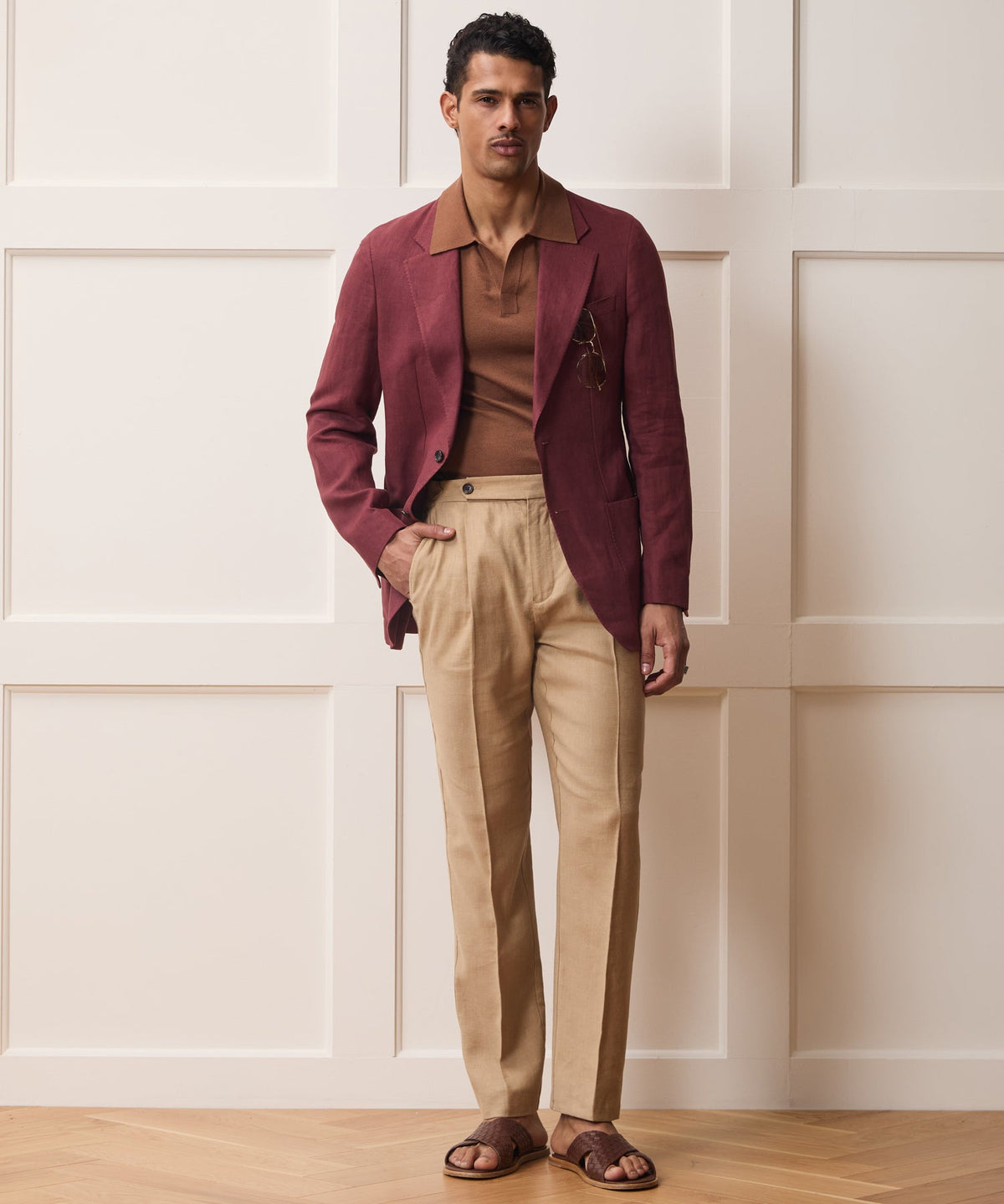 Italian Linen Sport Coat - Wine