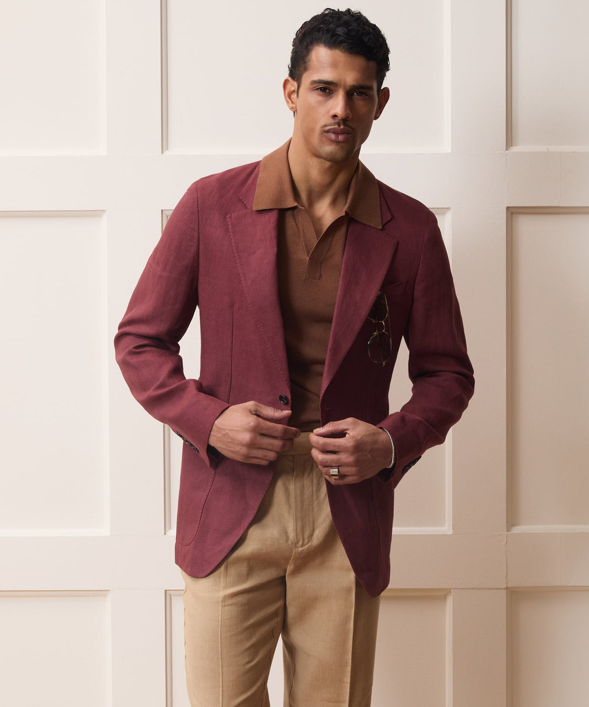 Italian Linen Sport Coat - Wine