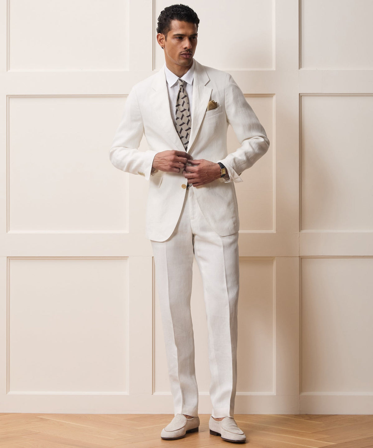 Italian Linen Sutton Trouser - White