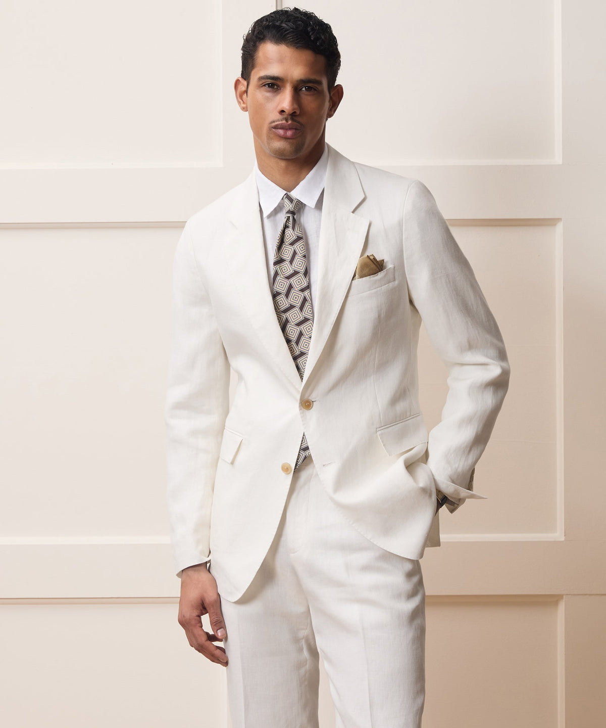 Italian Linen Sutton Jacket - White