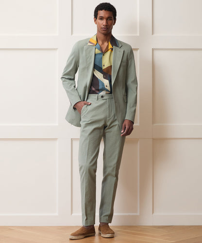 Italian Seersucker Sutton Trouser - Seafoam