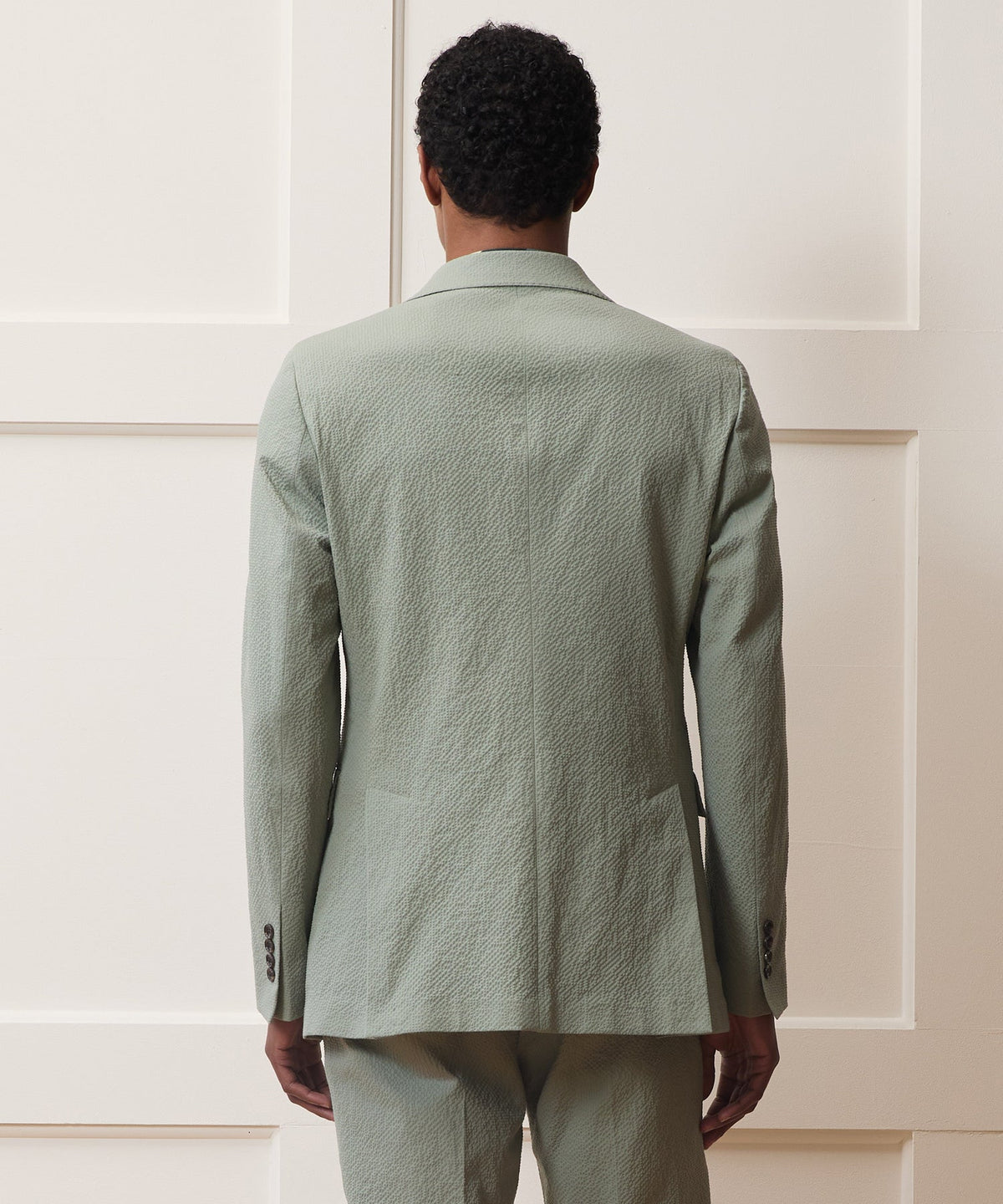 Italian Seersucker Sutton Jacket - Seafoam