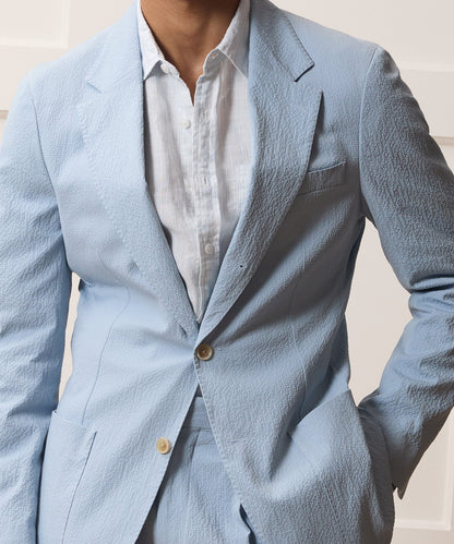 Italian Seersucker Madison Jacket - Light Blue