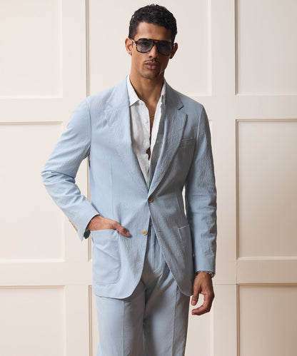 Italian Seersucker Madison Jacket - Light Blue