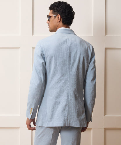Italian Seersucker Madison Jacket - Light Blue