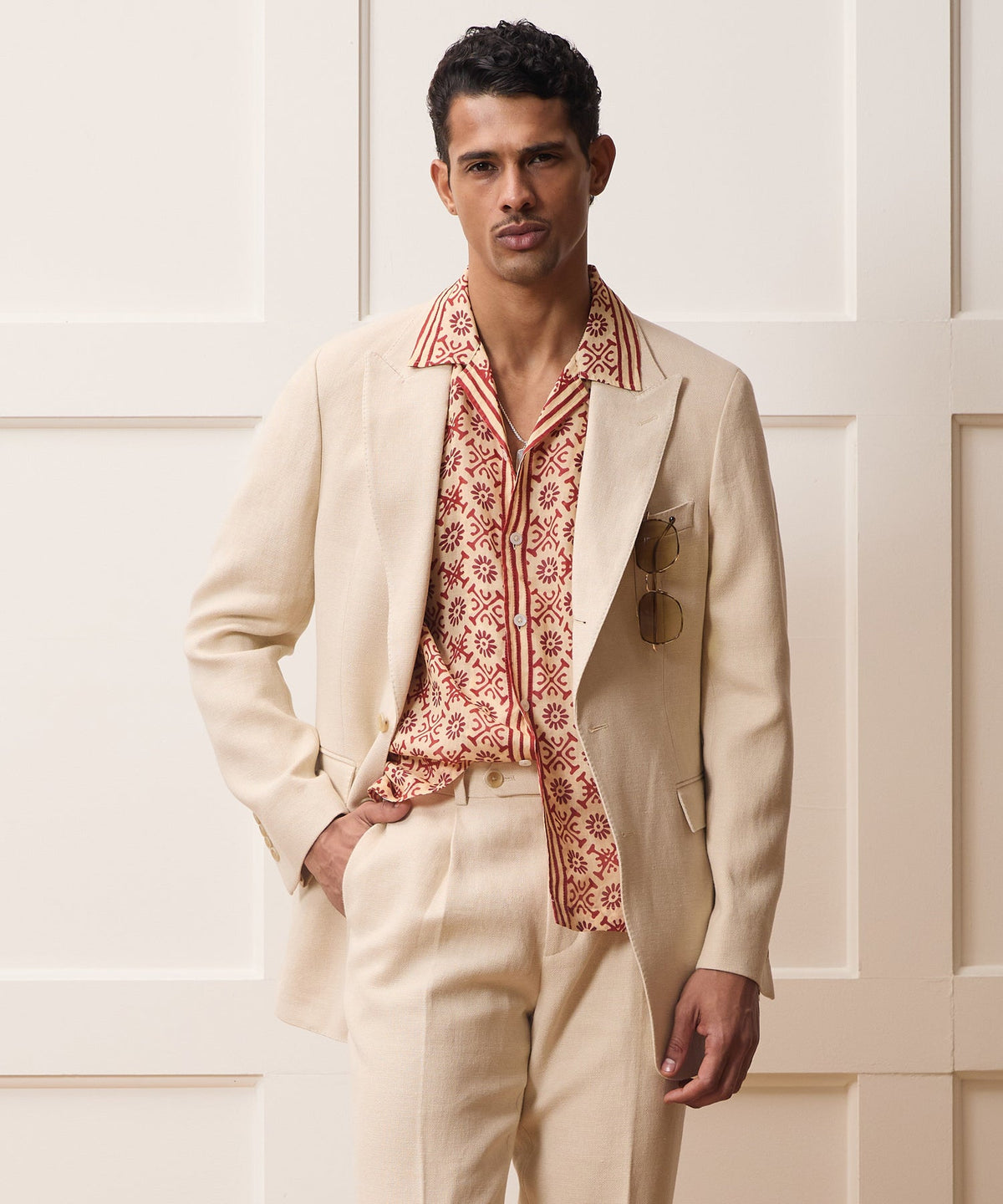 Italian Linen-Cotton Madison Jacket - Birch