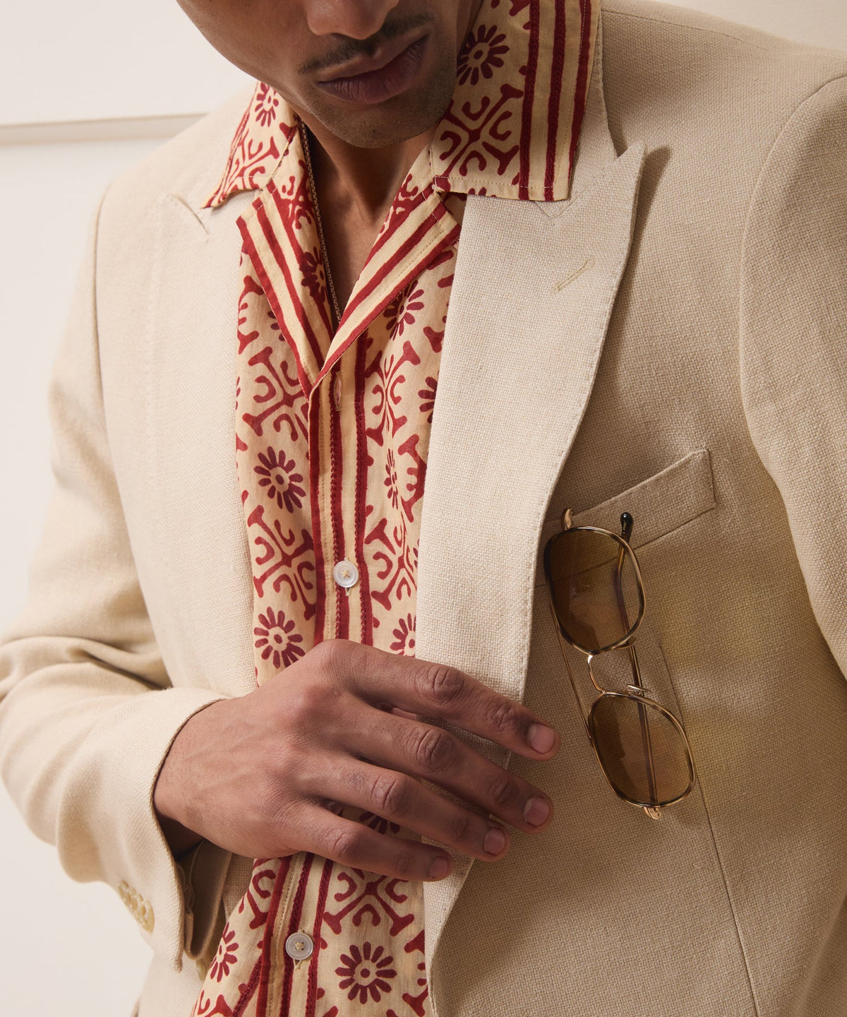 Italian Linen-Cotton Madison Jacket - Birch