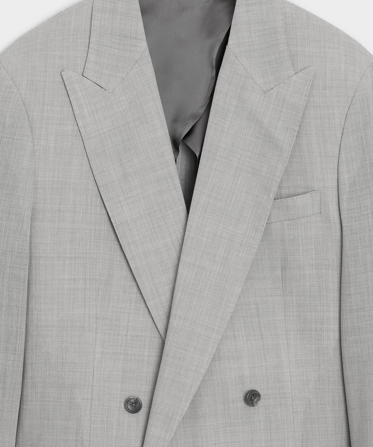 Italian Wool Double-Breasted Hollywood Jacket - Light Grey