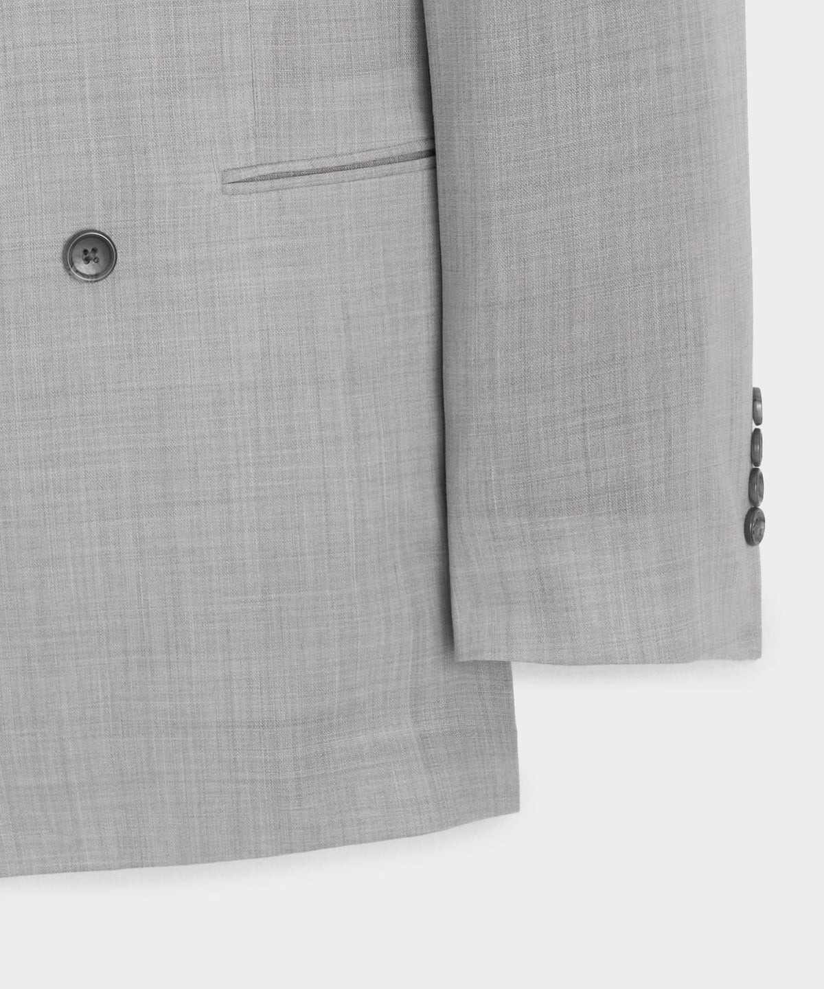 Italian Wool Double-Breasted Hollywood Jacket - Light Grey