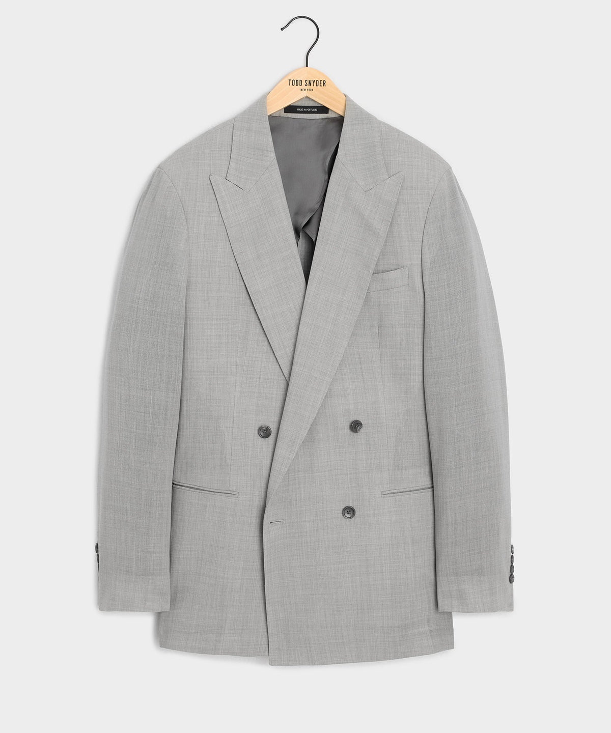 Italian Wool Double-Breasted Hollywood Jacket - Light Grey