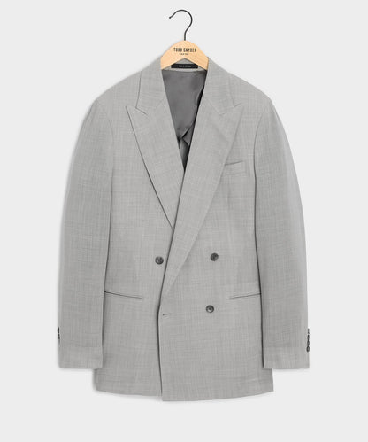 Italian Wool Double-Breasted Hollywood Jacket - Light Grey