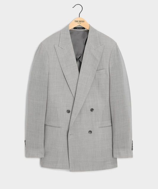 Italian Wool Double-Breasted Hollywood Jacket - Light Grey
